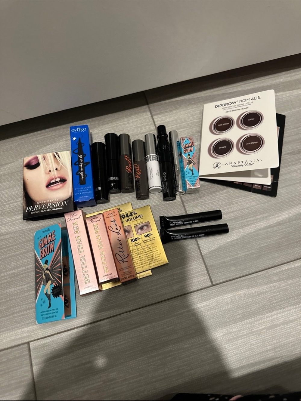 Bundle of mascara, eyeliner, and brows items
